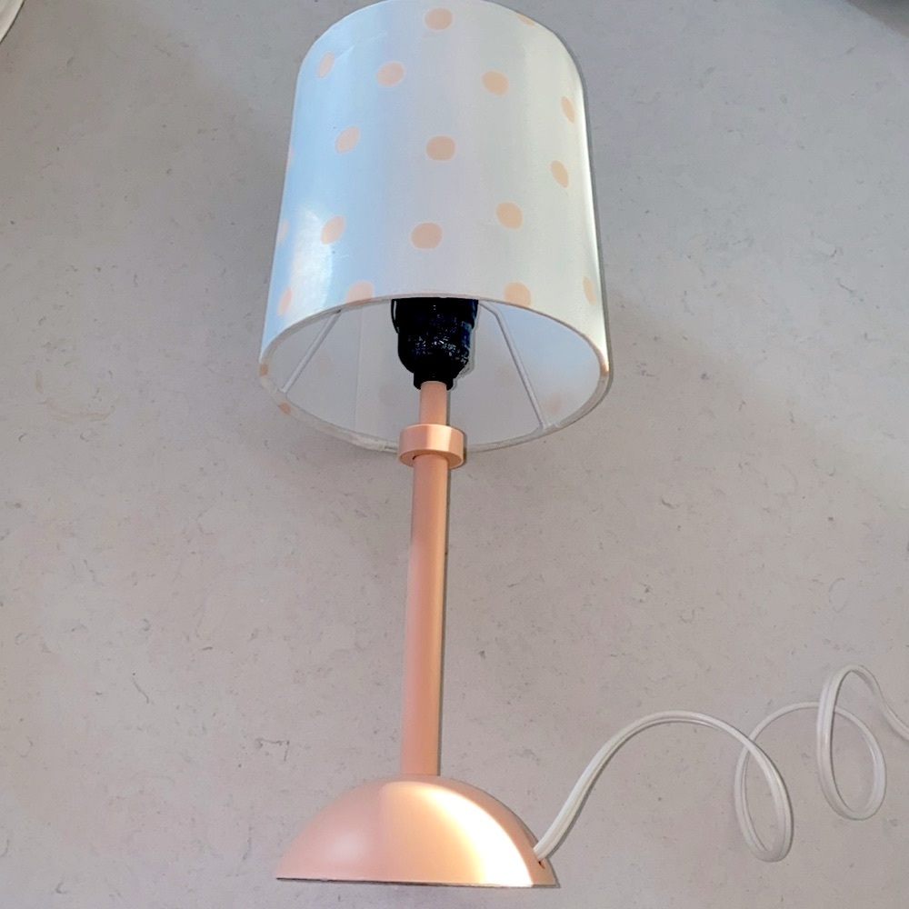 Polka Dot Table Lamp with Pink‎ Base